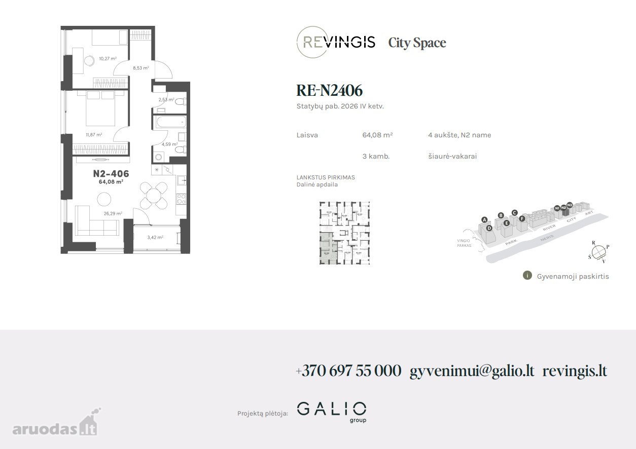 3 kambarių butas - Vilnius, Vilkpėdė, Eigulių g. — photo 2