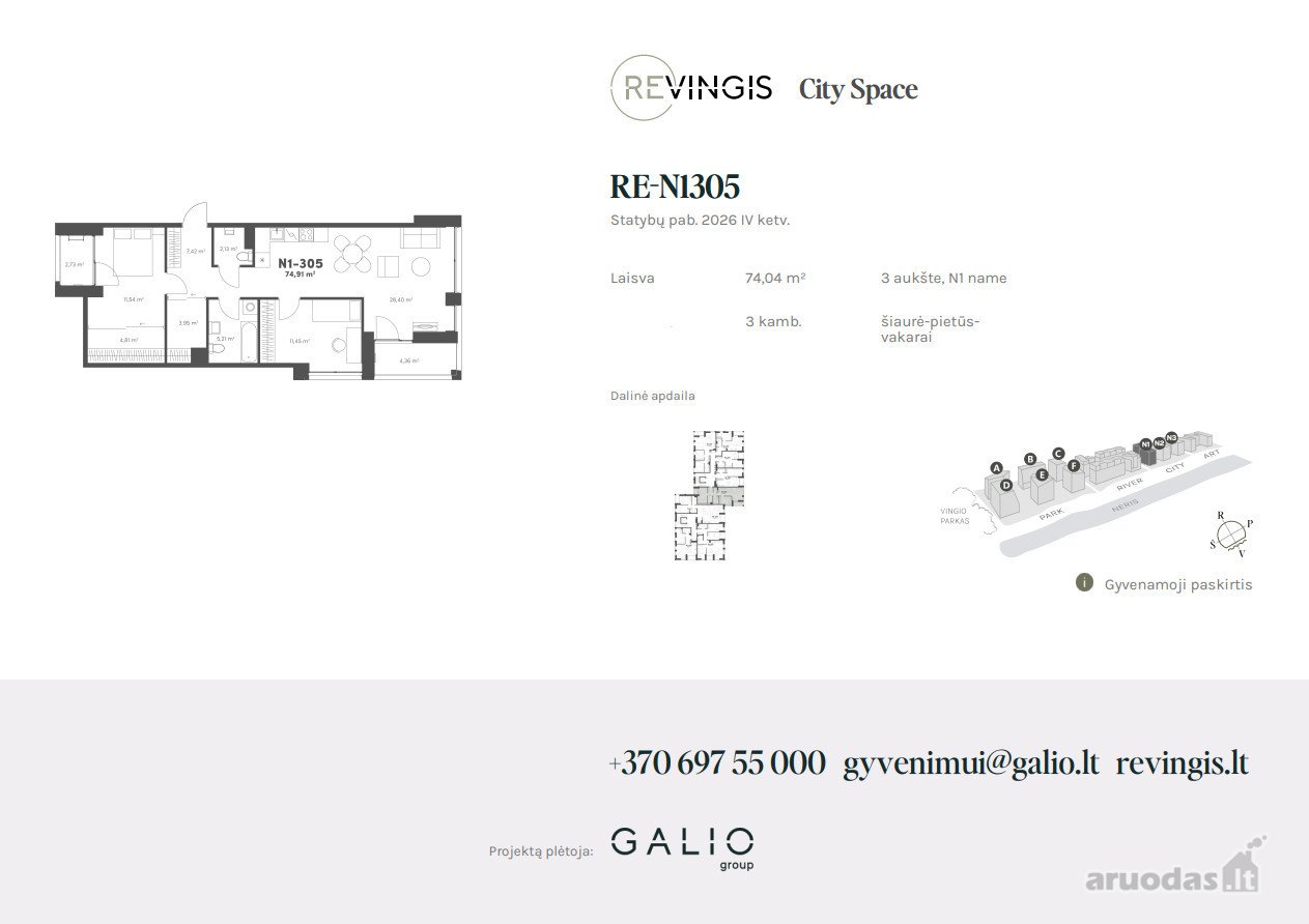 3 kambarių butas - Vilnius, Vilkpėdė, Eigulių g. — photo 2