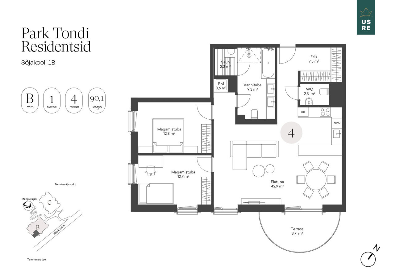 3-room apartment — Tallinn, Kristiine, Sõjakooli tn 1b — photo 2