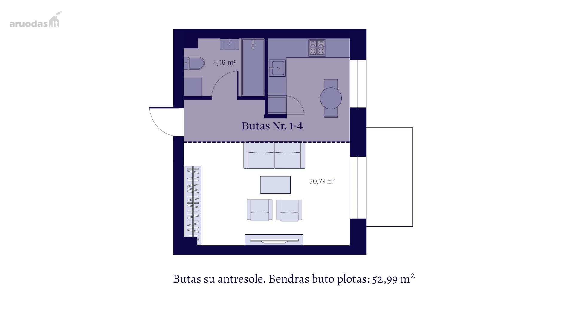 2 kambarių butas — photo 4