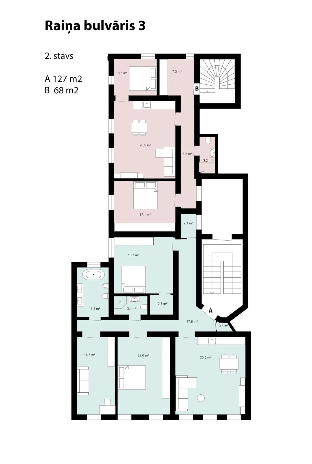 3-room apartment — Riga, Centrs, Raiņa bulvāris 3 — photo 2