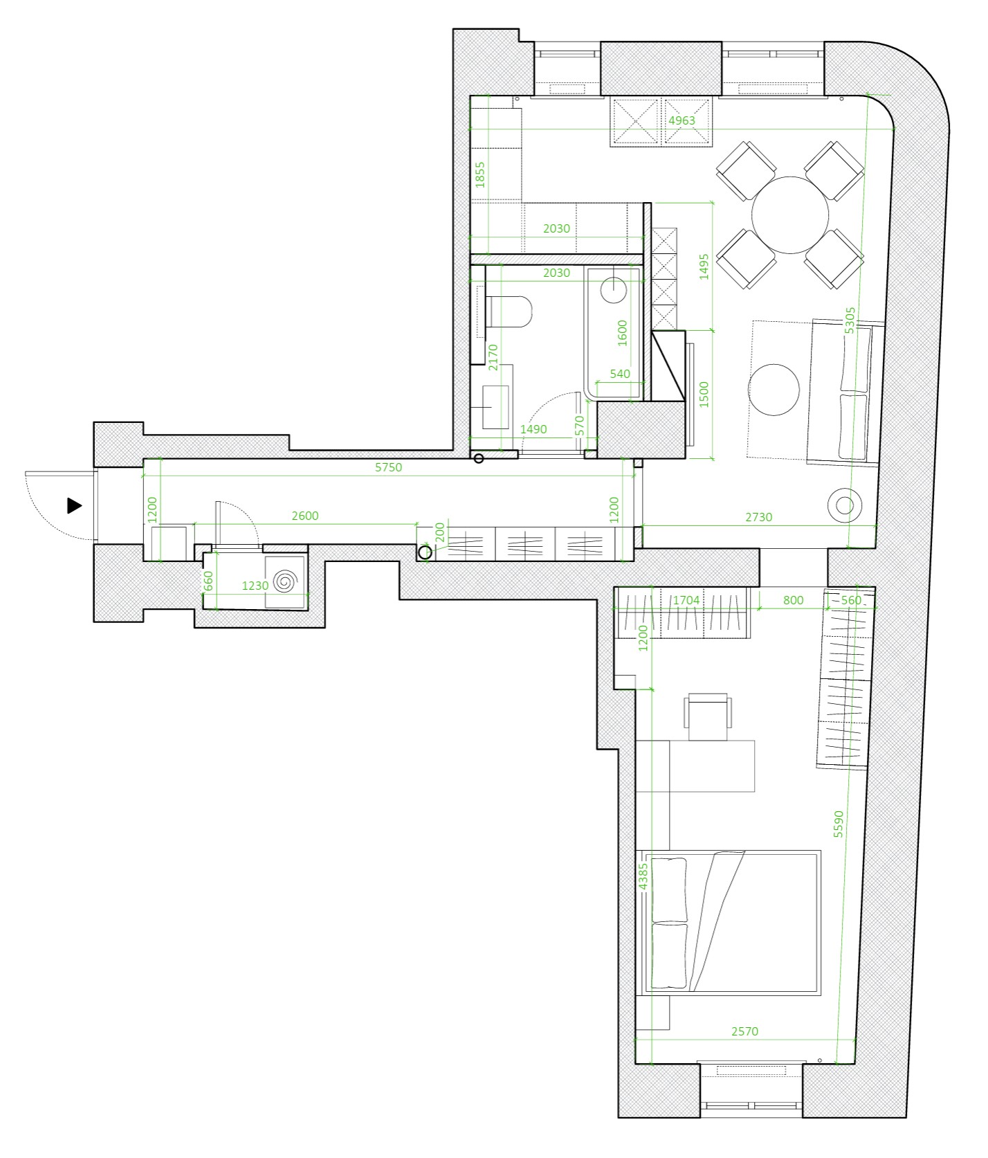 2-room apartment — Riga, Centrs, Krišjāņa Barona iela 124 — photo 3