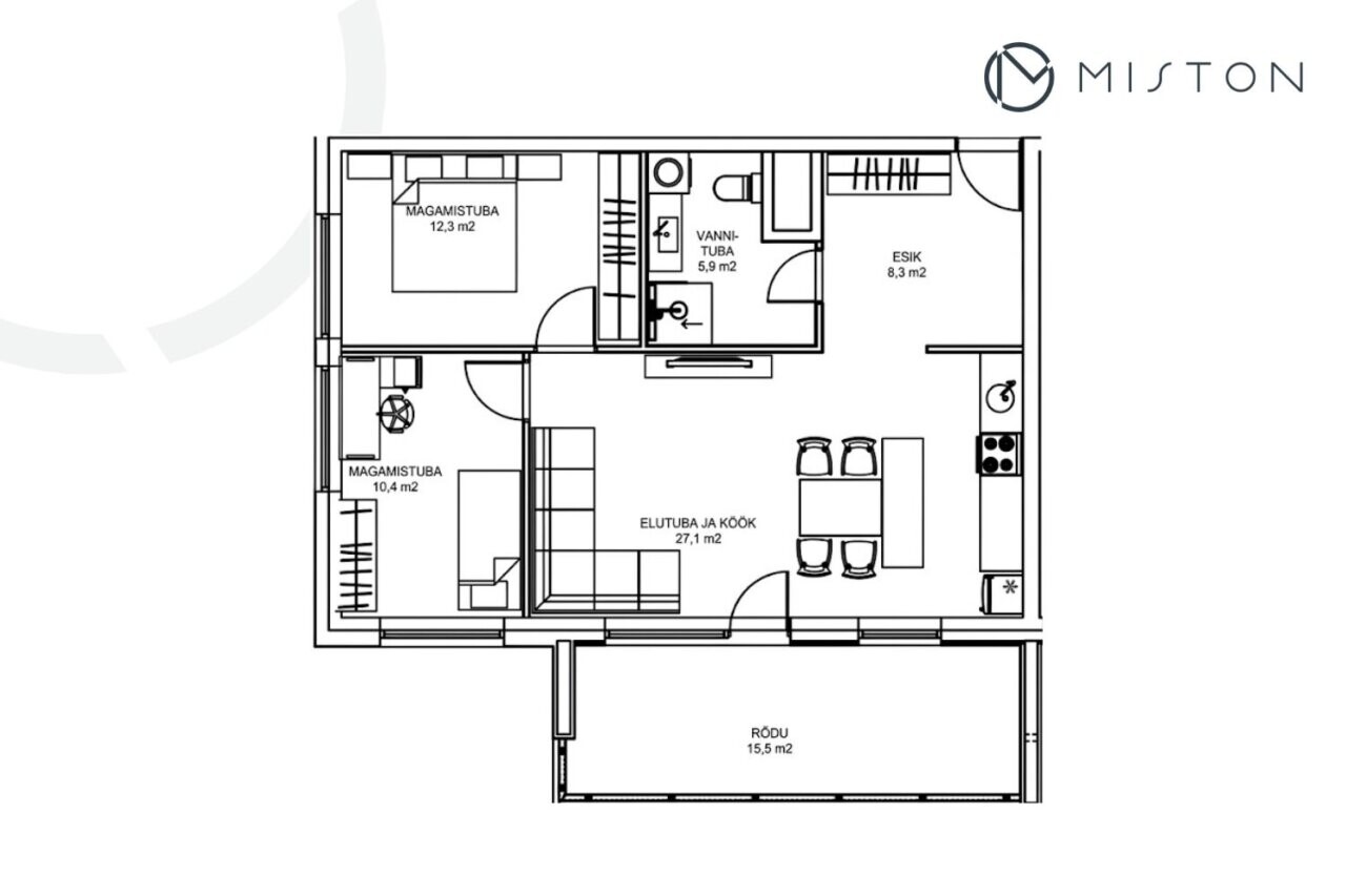 3-room apartment — Pärnu, Tammiste, Nurmenuku tn 4/3 — photo 4