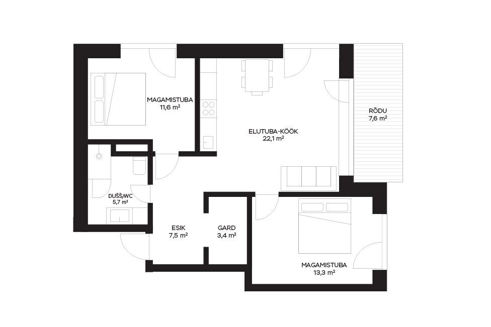 3-room apartment — Pärnu, Ülejõe, Hirvela 13 — photo 3