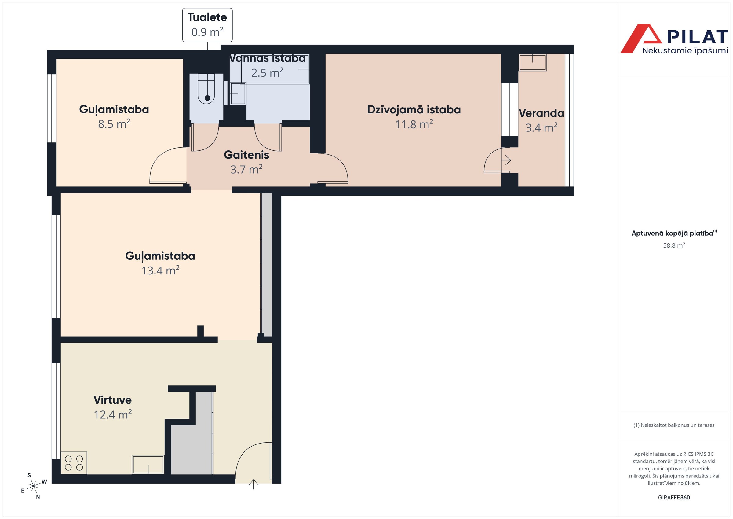 3-room apartment — Liepāja, Ezerkrasts, Reiņu meža iela 14 — photo 2