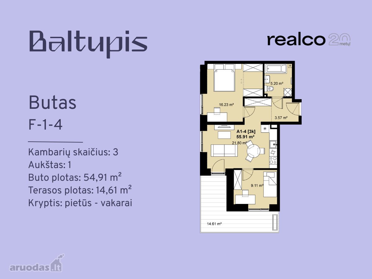 3 kambarių butas - Vilnius, Baltupiai, Didlaukio g. — photo 2
