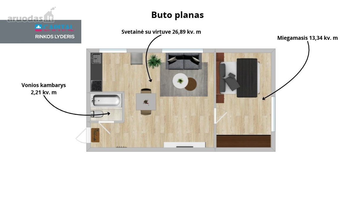 2-room apartment for sale — Kaunas, Žaliakalnis, Savanorių pr. — photo 17
