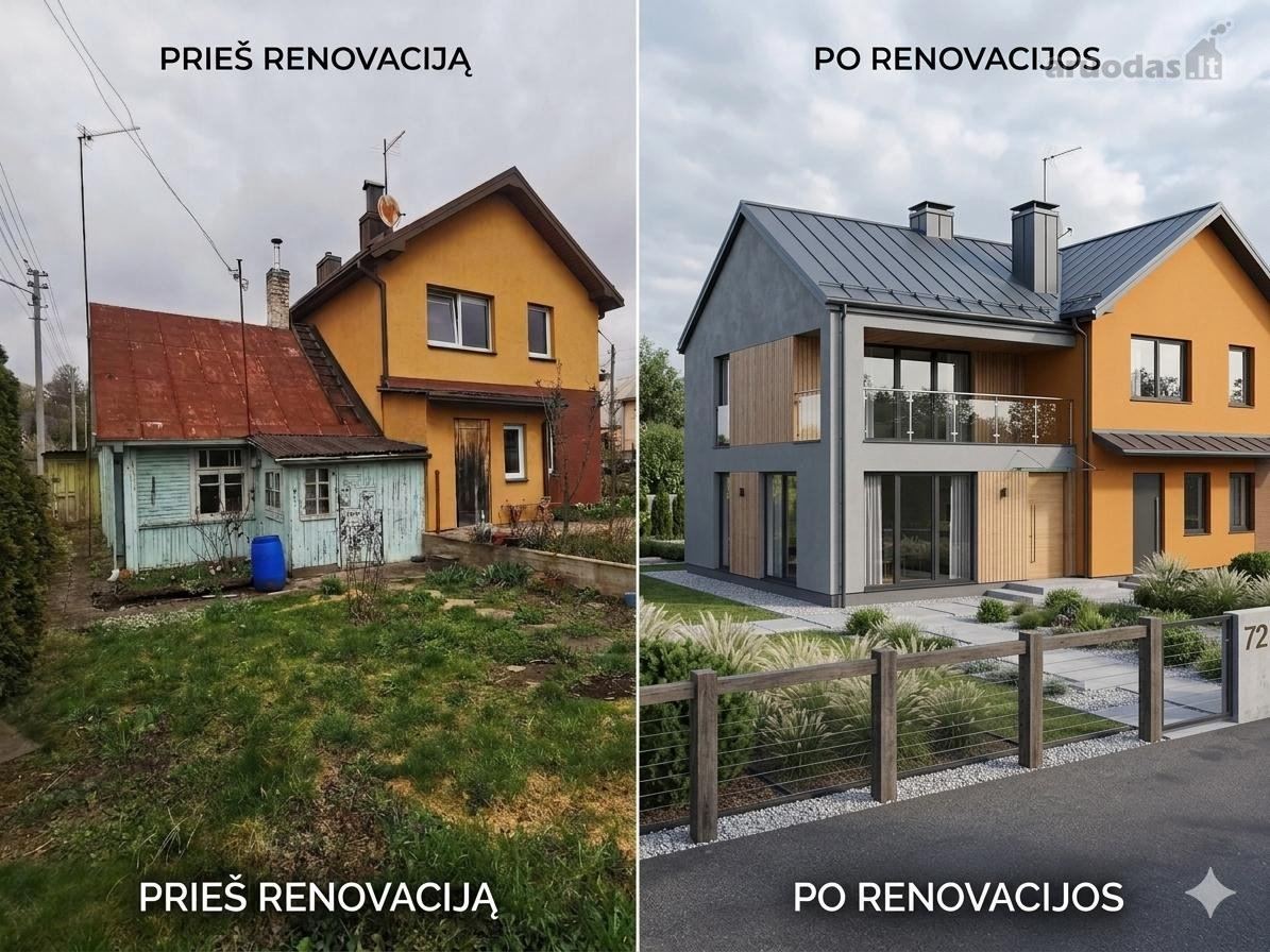 4 kambarių namas - Kaunas, Vilijampolė, Raudondvario 3-iasis tak.