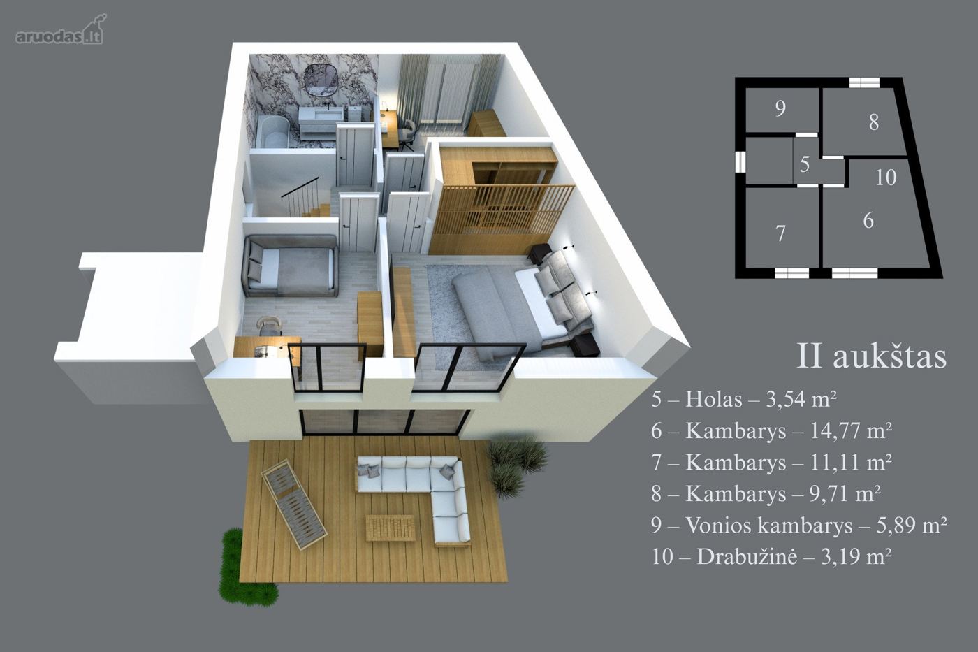 4 kambarių namas - Kaunas, Romainiai, Bivylių g.