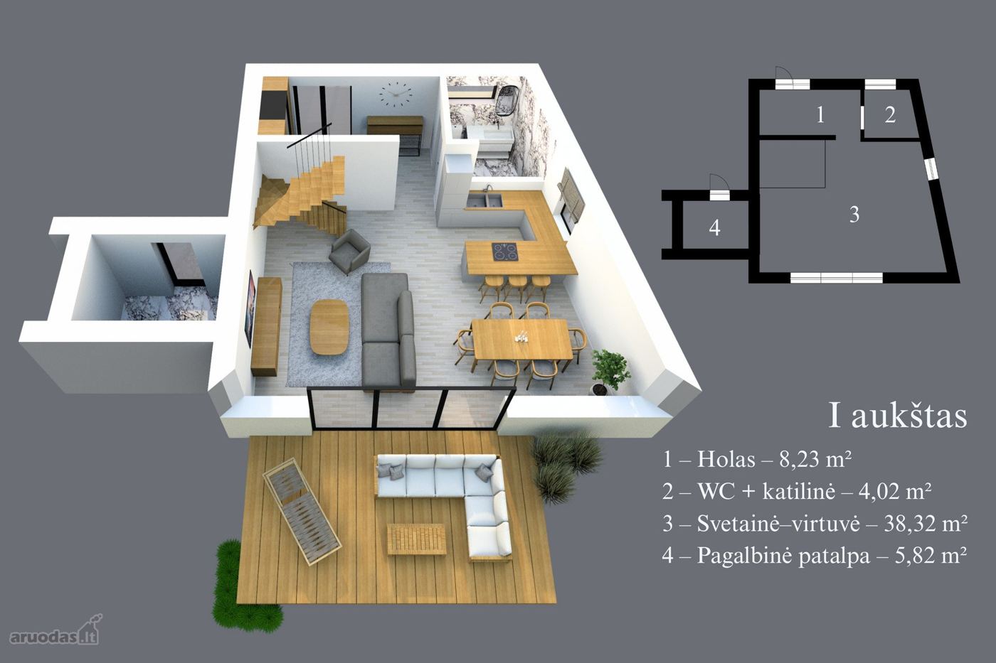 4 kambarių namas - Kaunas, Romainiai, Bivylių g.