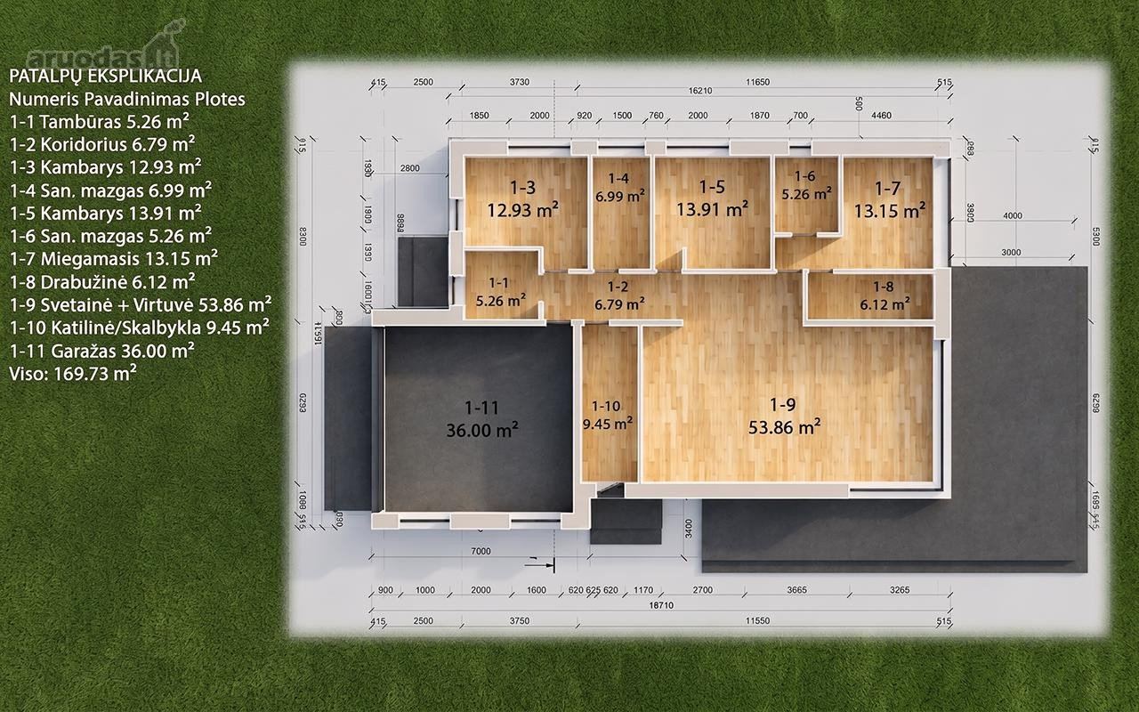 4 kambarių namas - Kaunas, Vaišvydava, Vienkiemių g.