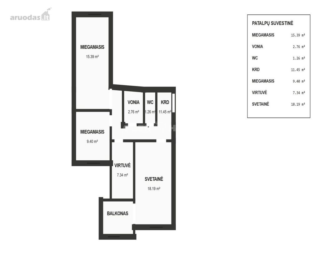 3-room apartment for sale — Klaipėda, Baltija, Baltijos pr. — photo 18