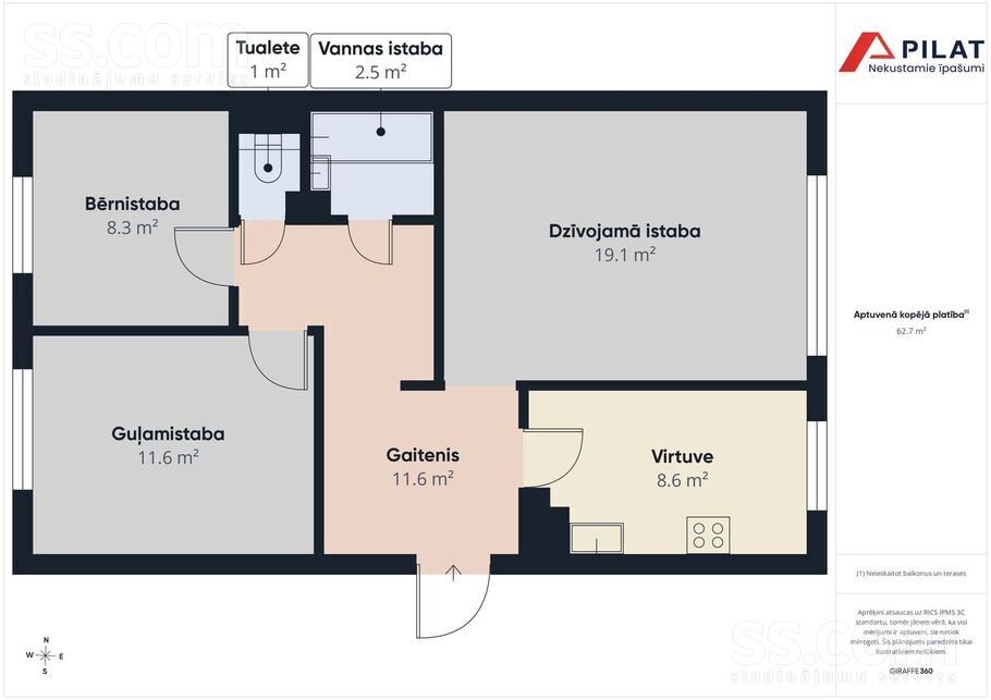 3-room apartment for sale — Liepāja, Liepāja un raj., Mežu iela 43 — photo 22