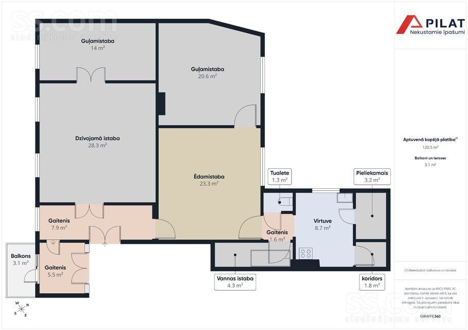 4-room apartment for sale — Liepāja, Liepāja un raj., Kuršu laukums 15 — photo 35