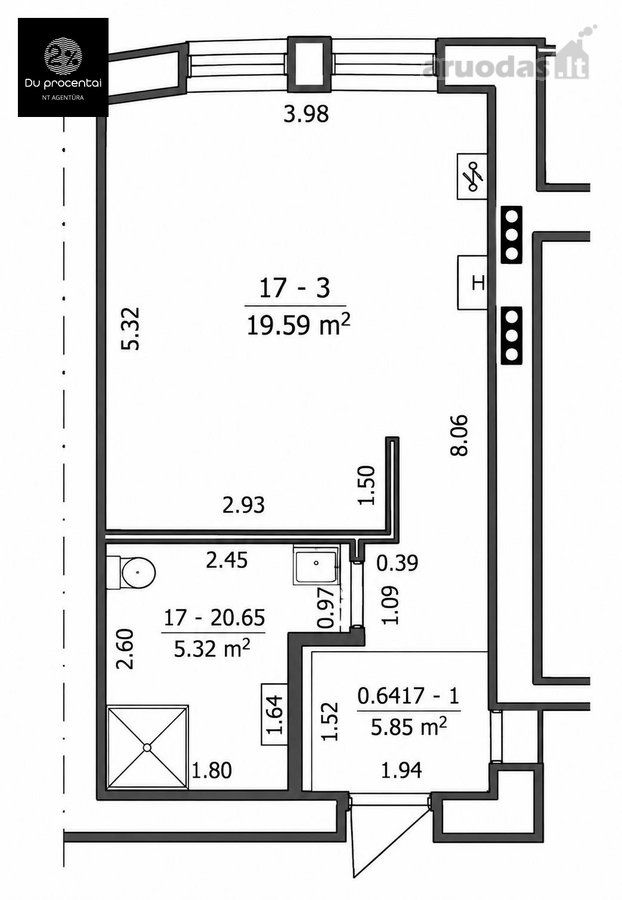 1-room apartment for sale — Palanga, Žirgų tak. — photo 14