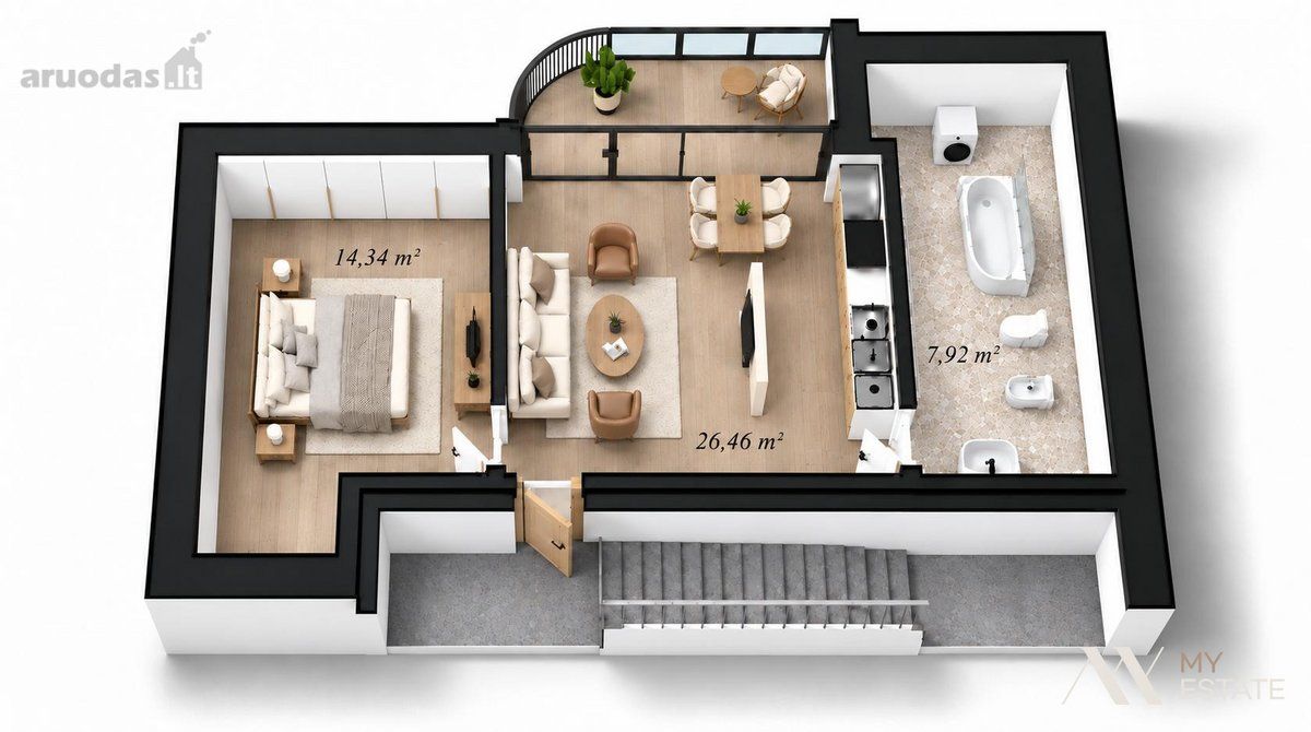 2-room apartment for sale — Palanga, Smilčių g. — photo 13