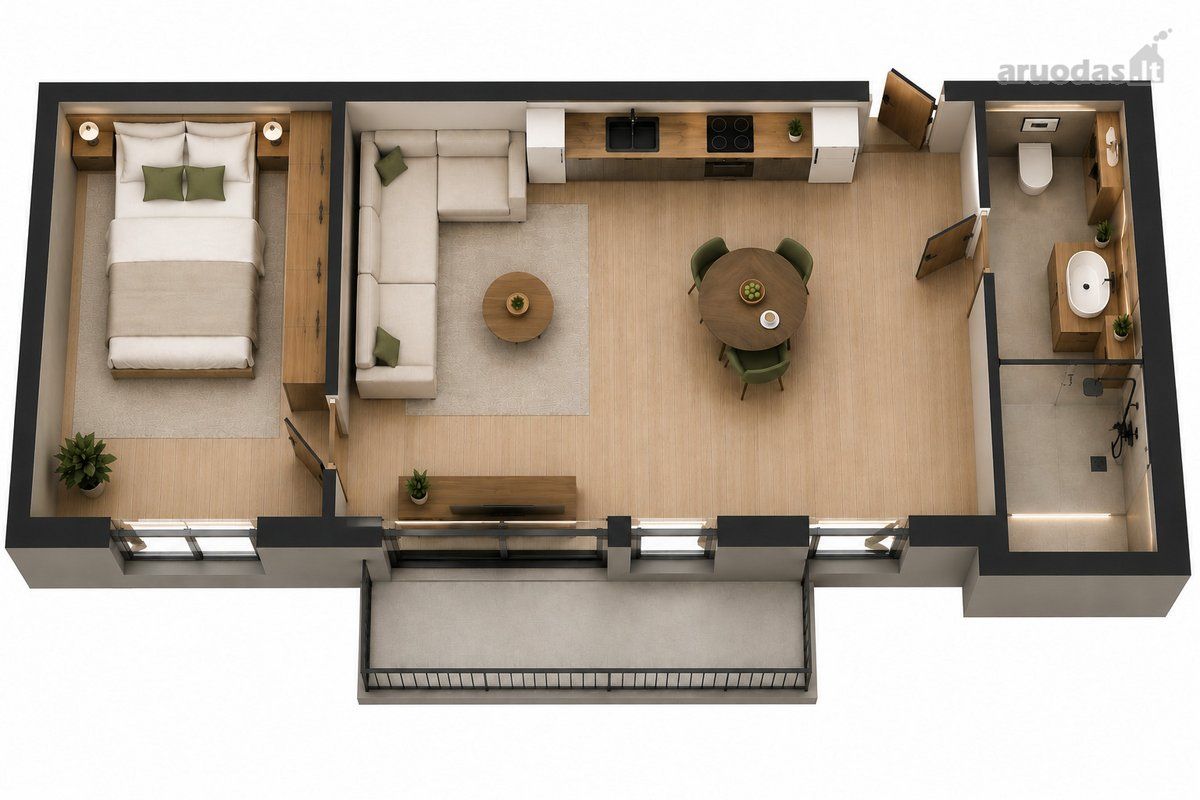 2-room apartment for sale — Palanga, Šventoji, Šventosios g. — photo 2