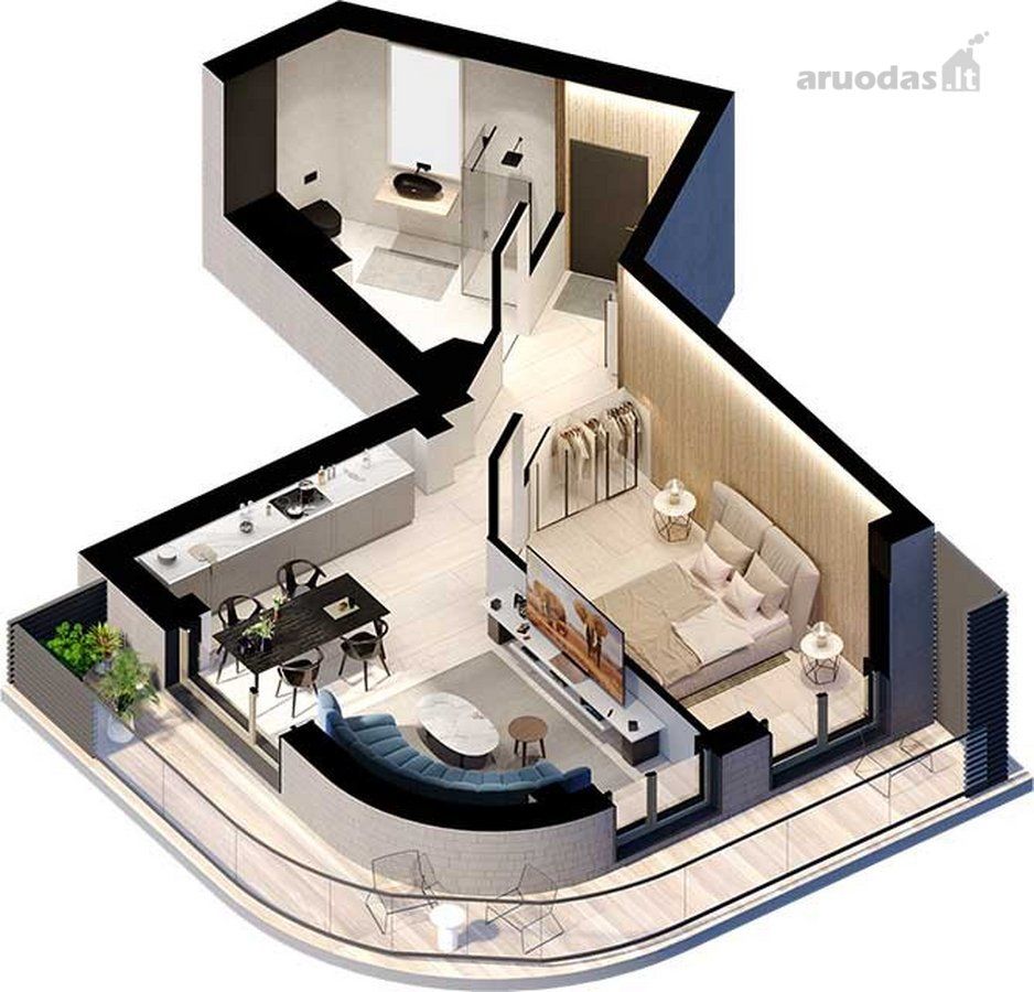2-room apartment for sale — Palanga, Vanagupė, Vanagupės g. — photo 2