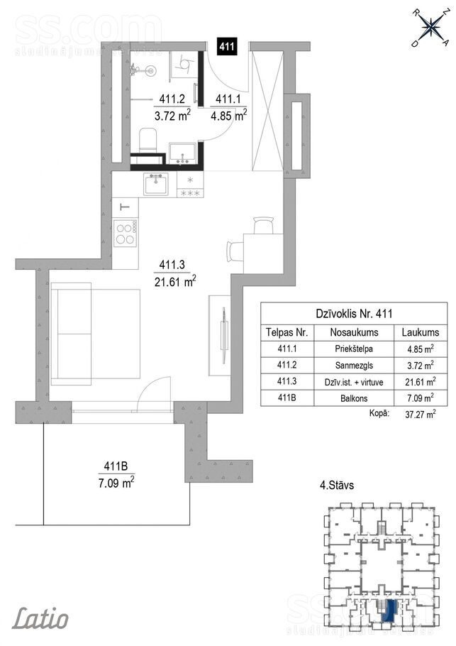 1-room apartment for sale — Riga, Āgenskalns, Trijādības 1a — photo 34