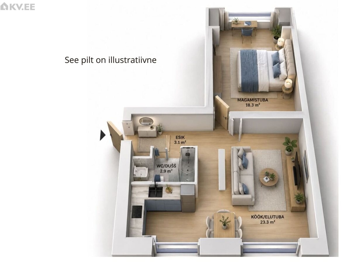 2-room apartment for sale — Tallinn, Kristiine, Siidisaba tn 9 — photo 18