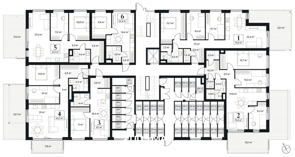 3-room apartment for sale — Tartu, Ränilinn, LÕUNAPARGI KVARTAL, Spektri 9 — photo 8