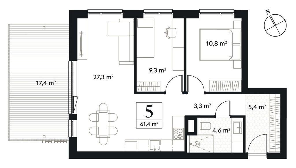 3-room apartment for sale — Tartu, Ränilinn, LÕUNAPARGI KVARTAL, Spektri 9 — photo 7