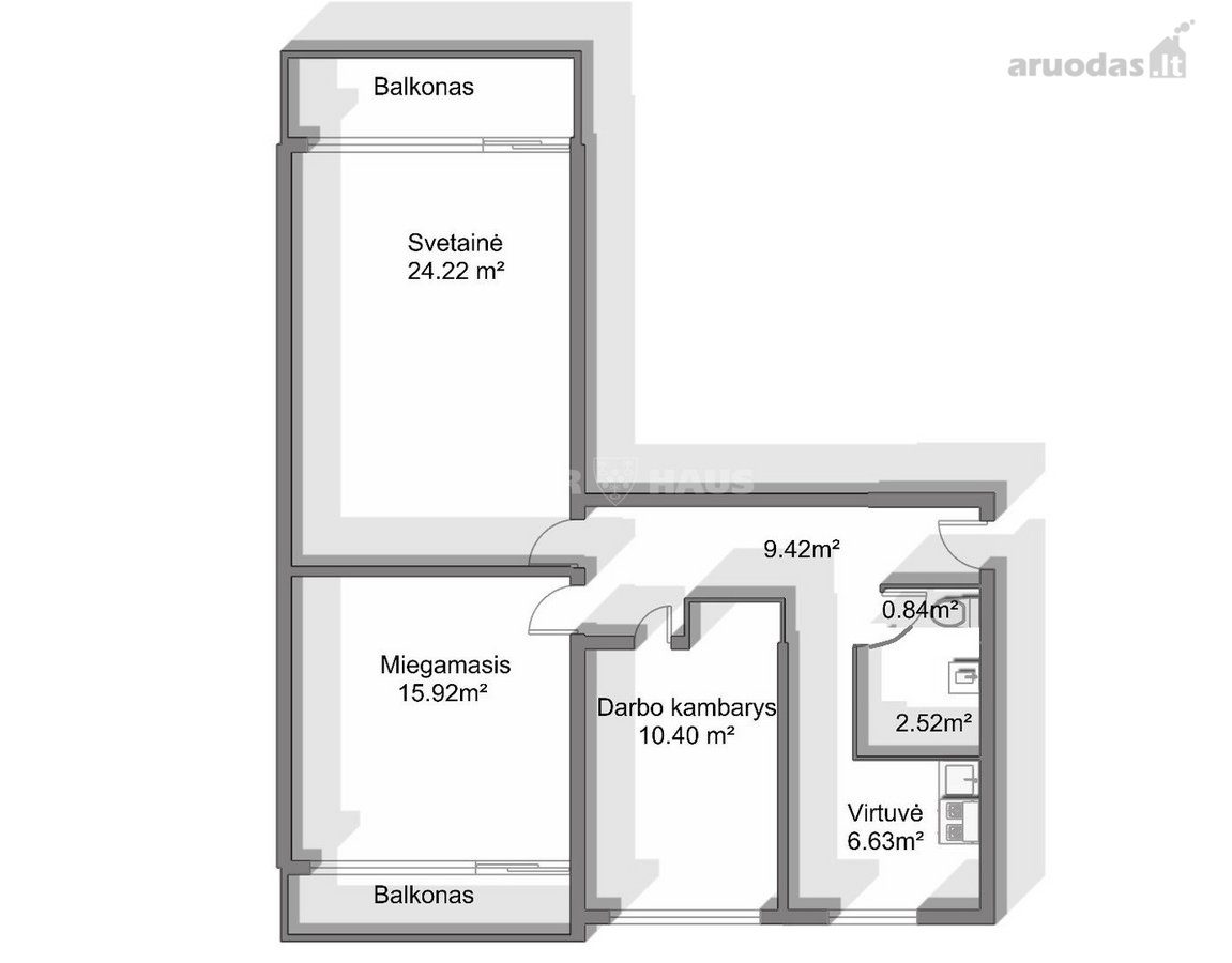 3-room apartment for rent — Vilnius, Šnipiškės, Slucko g. — photo 14
